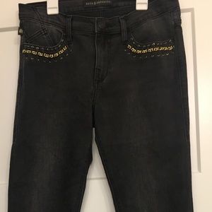 Rock & Republic Berlin Black Gold Chain Skinny Jeans